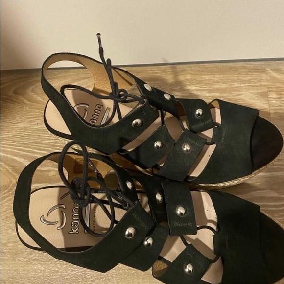 Kanna Black Espadrille Sandals - Picture 2 of 4